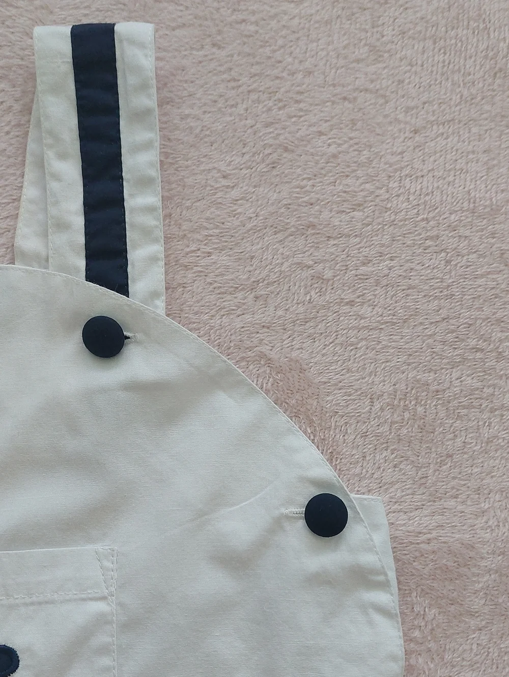 POWELL CRAFT White Nautical Shortalls with Anchor Accent NWOT